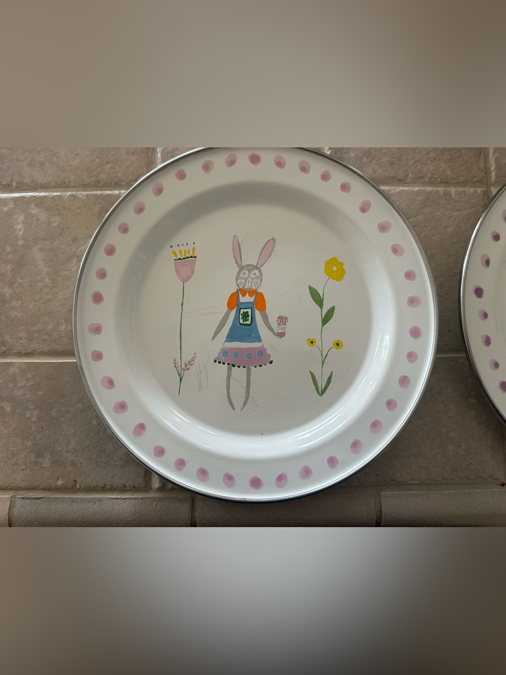 World Market Easter Metal Enamel Plates - Picture 2 of 4